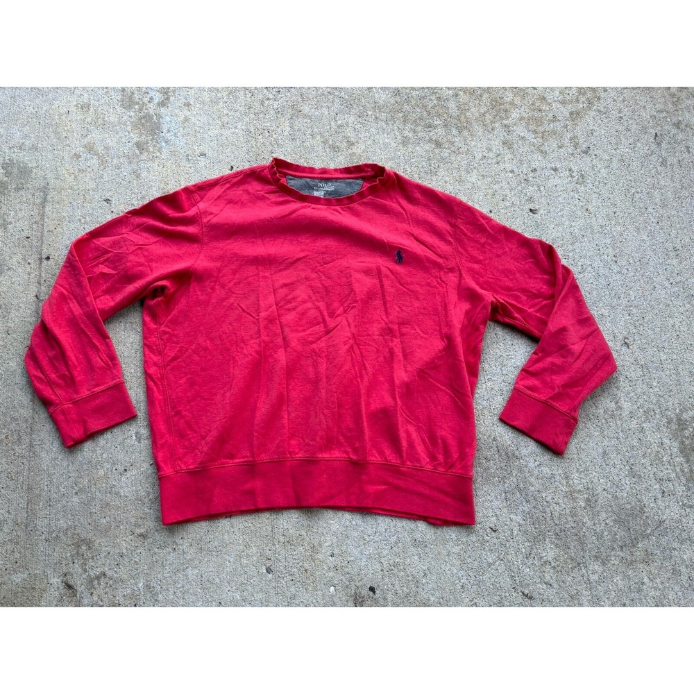 Polo Sport Ralph Lauren Mens Large Red Long Sleeve Performance T-Shirt EUC